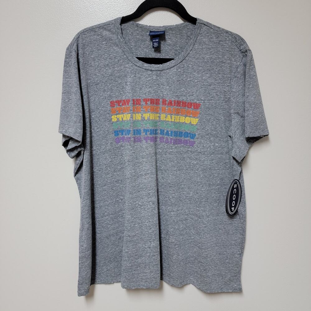 NWT SCOOP Stay in the Rainbow Gray TShirt XXXL/3XG (22)